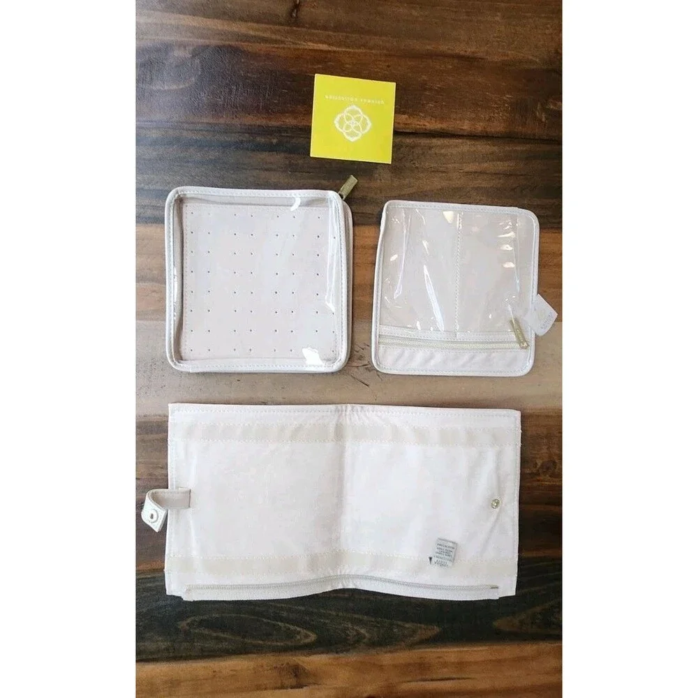 Kendra Scott Zip Away Jewelry Organizer Beige/Gold NWT